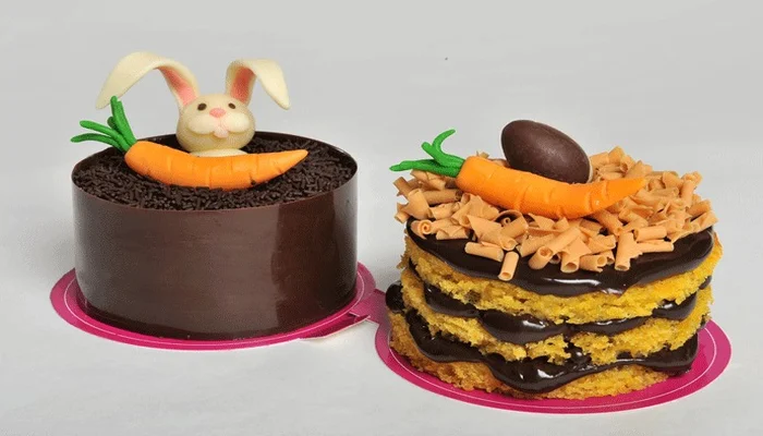 bolo de chocolate temático de páscoa
